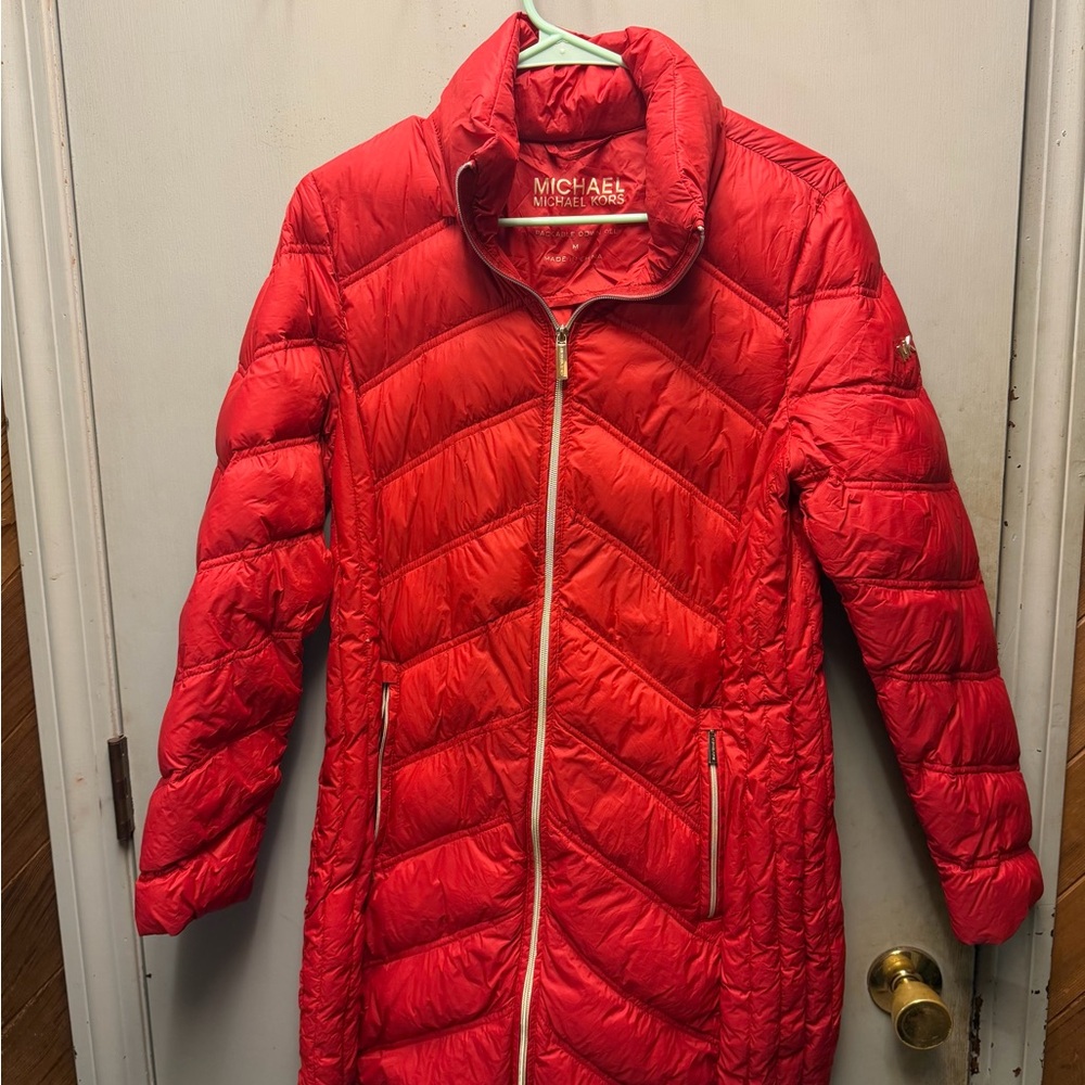Michael Kors Vibrant Red Puffer Jacket